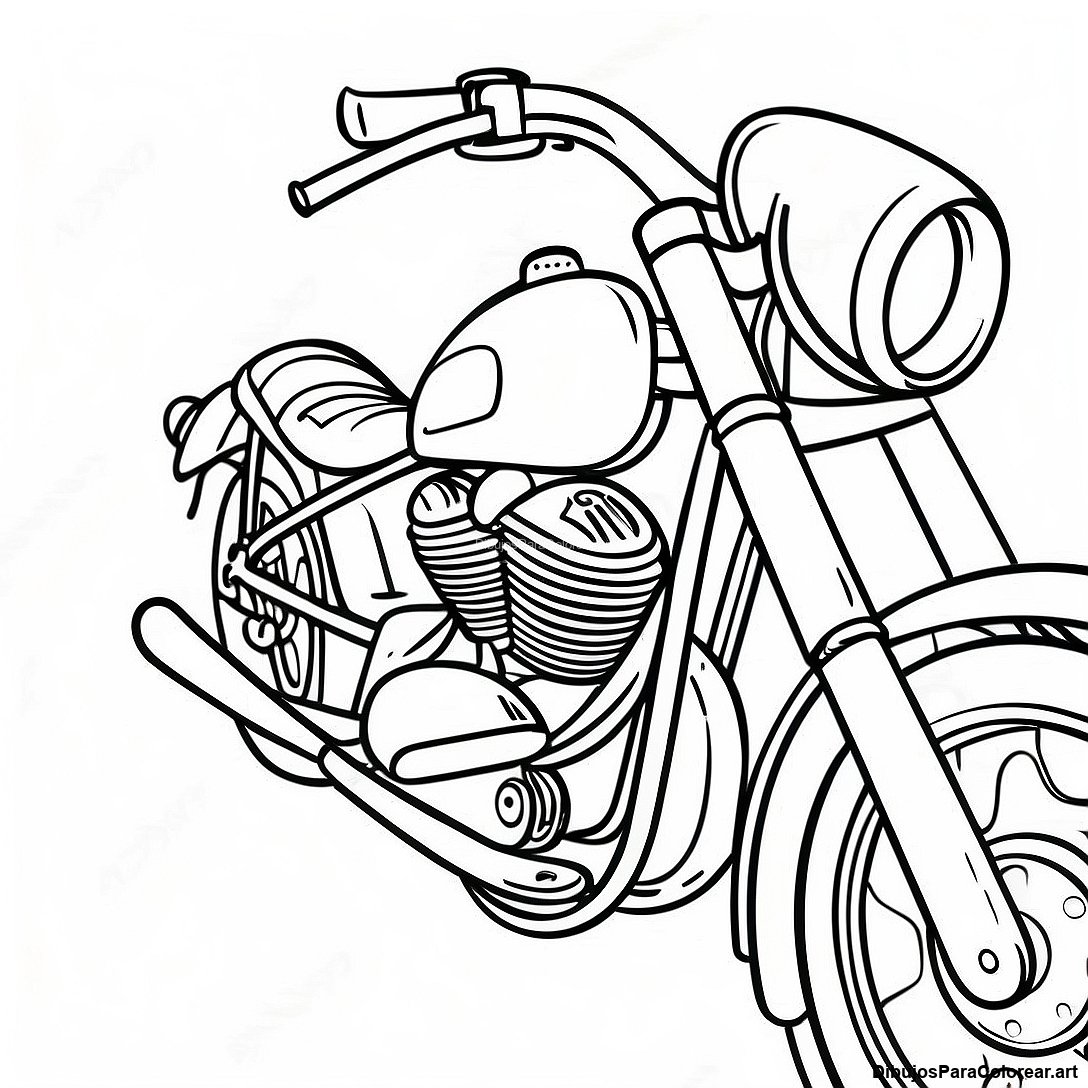 Motocicleta Vintage Para Colorear 23314 5087