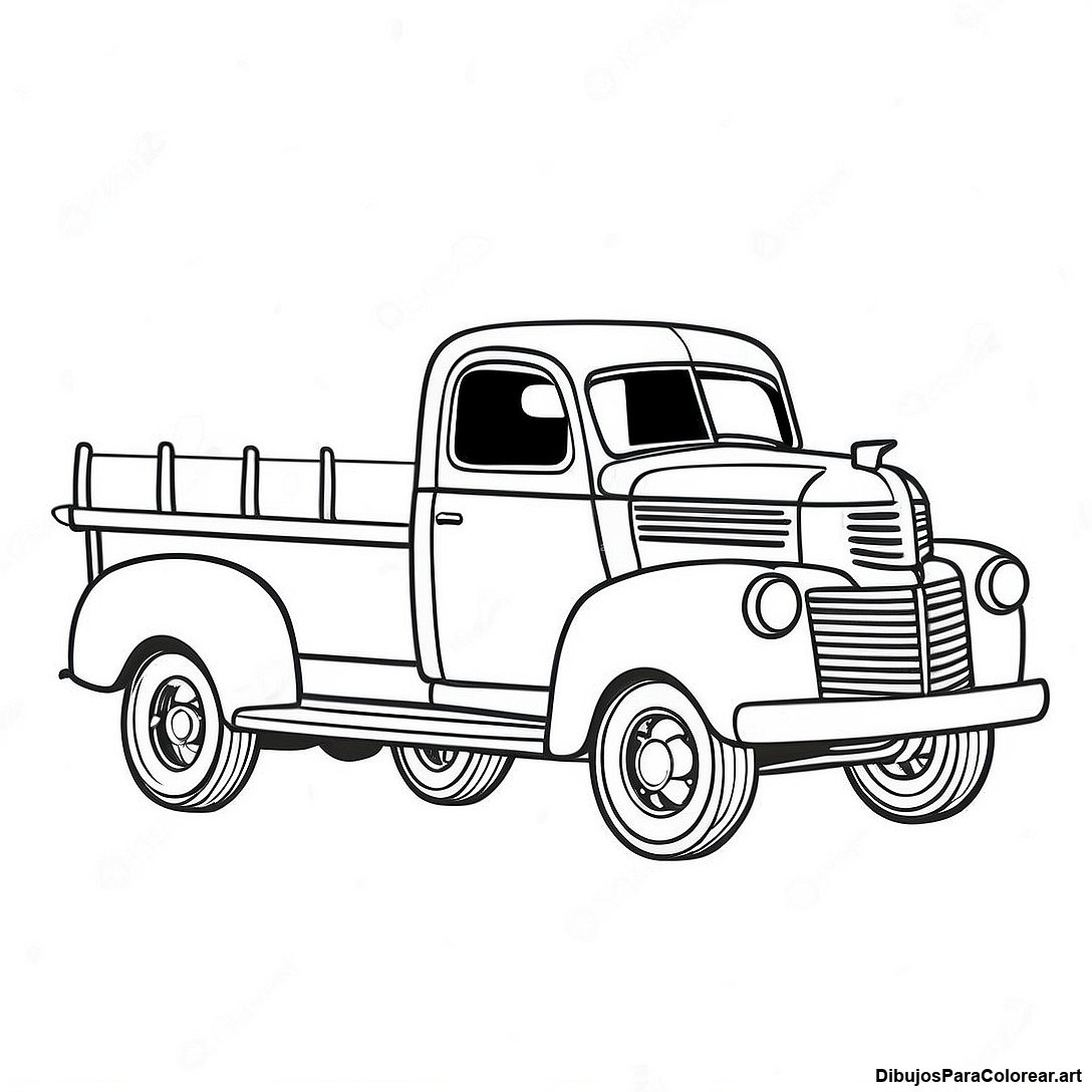 Pagina Para Colorear De Camion Vintage 86852 27499