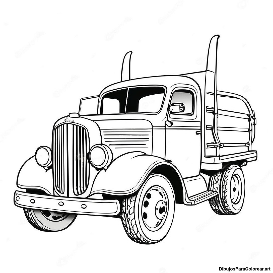 Pagina Para Colorear De Camion Vintage 86852 27500