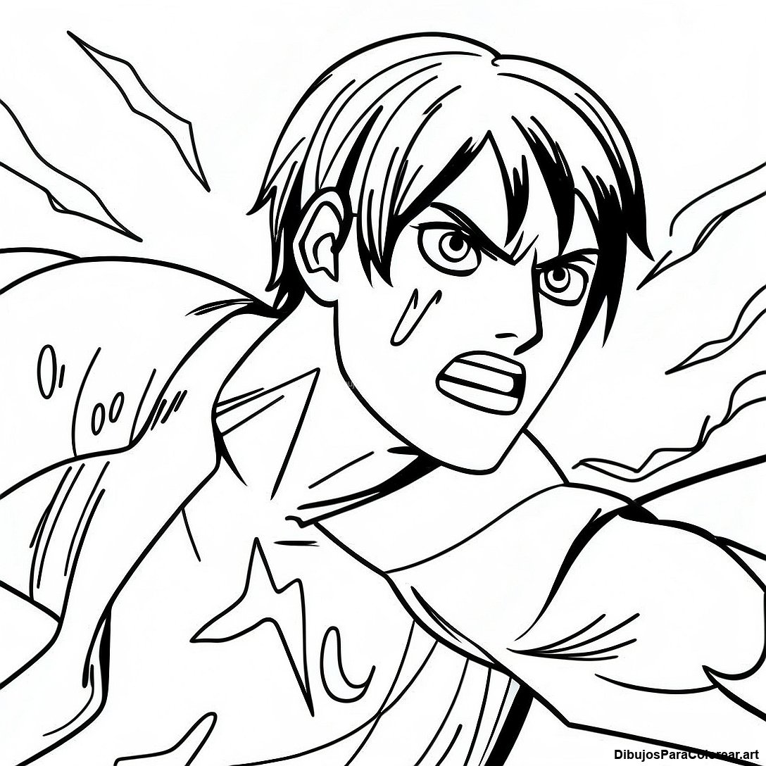 Pagina Para Colorear De Eren Yeager Listo Para La Batalla 124150 58304
