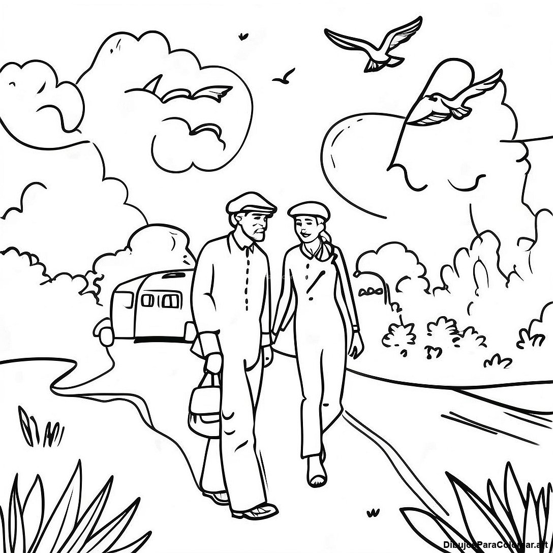 Pagina Para Colorear De Escena Colorida De La Pelicula Migracion 94332 33545