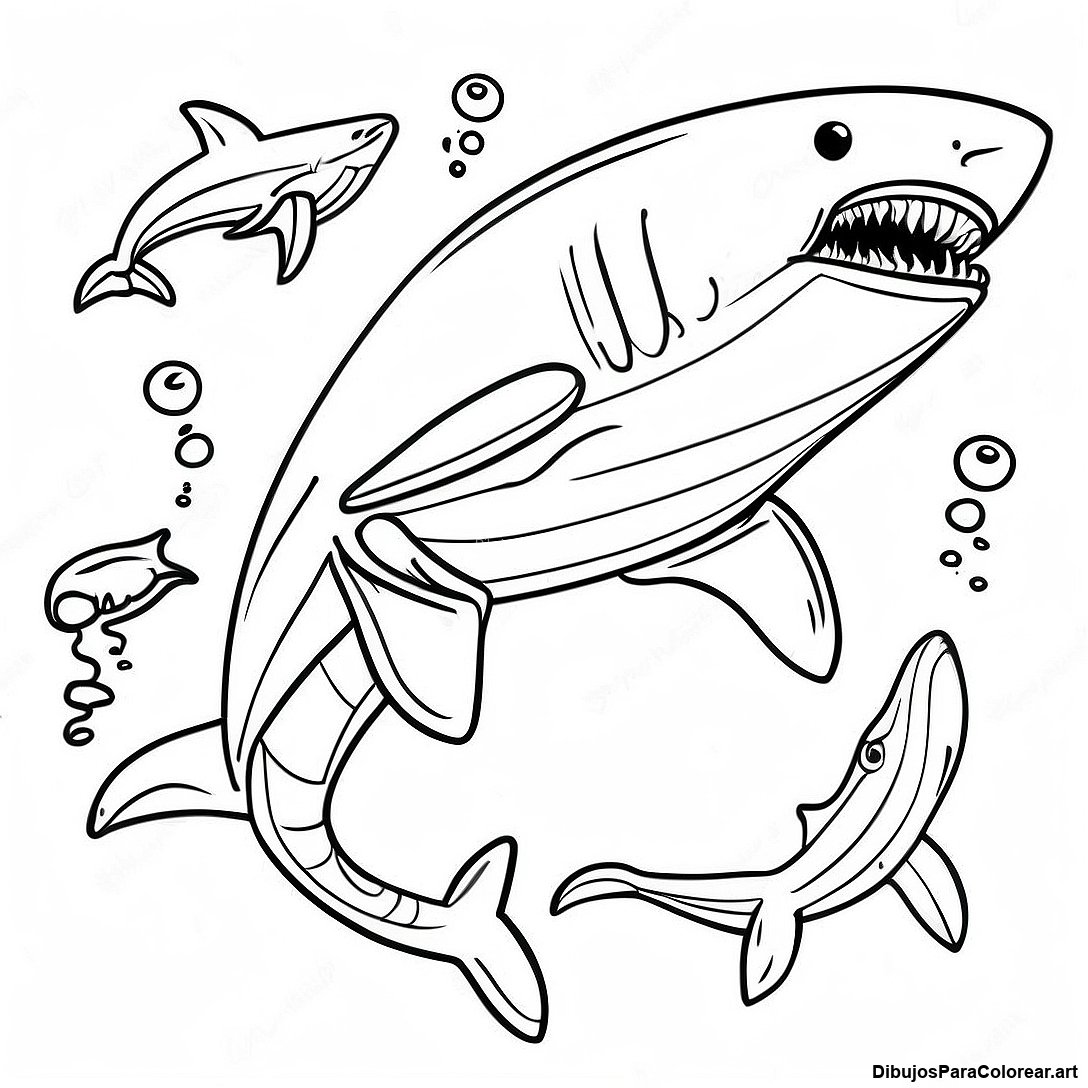 Pagina Para Colorear De Megalodon Nadando De Manera Realista 72569 16289