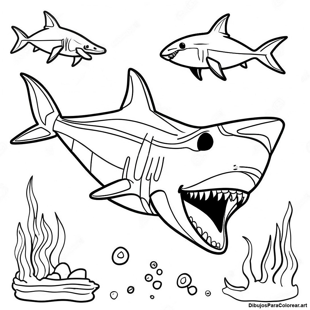 Pagina Para Colorear De Megalodon Nadando De Manera Realista 72569 16290