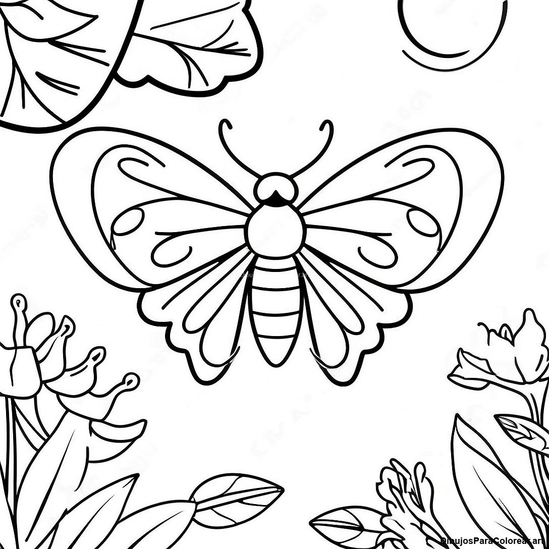 Pagina Para Colorear De Polilla Realista En La Naturaleza 103377 41422