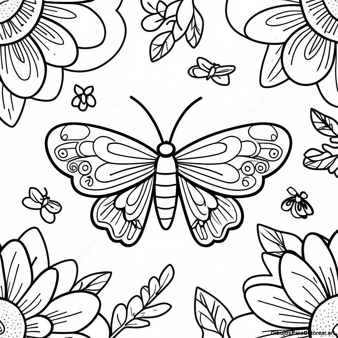 Pagina Para Colorear De Polilla Realista En La Naturaleza 103377 41423