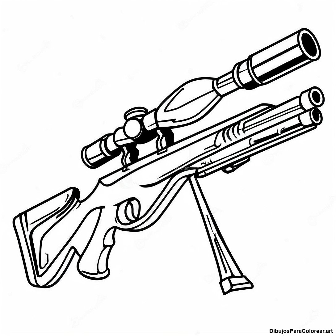 Pagina Para Colorear De Rifle De Francotirador Realista 138822 70076