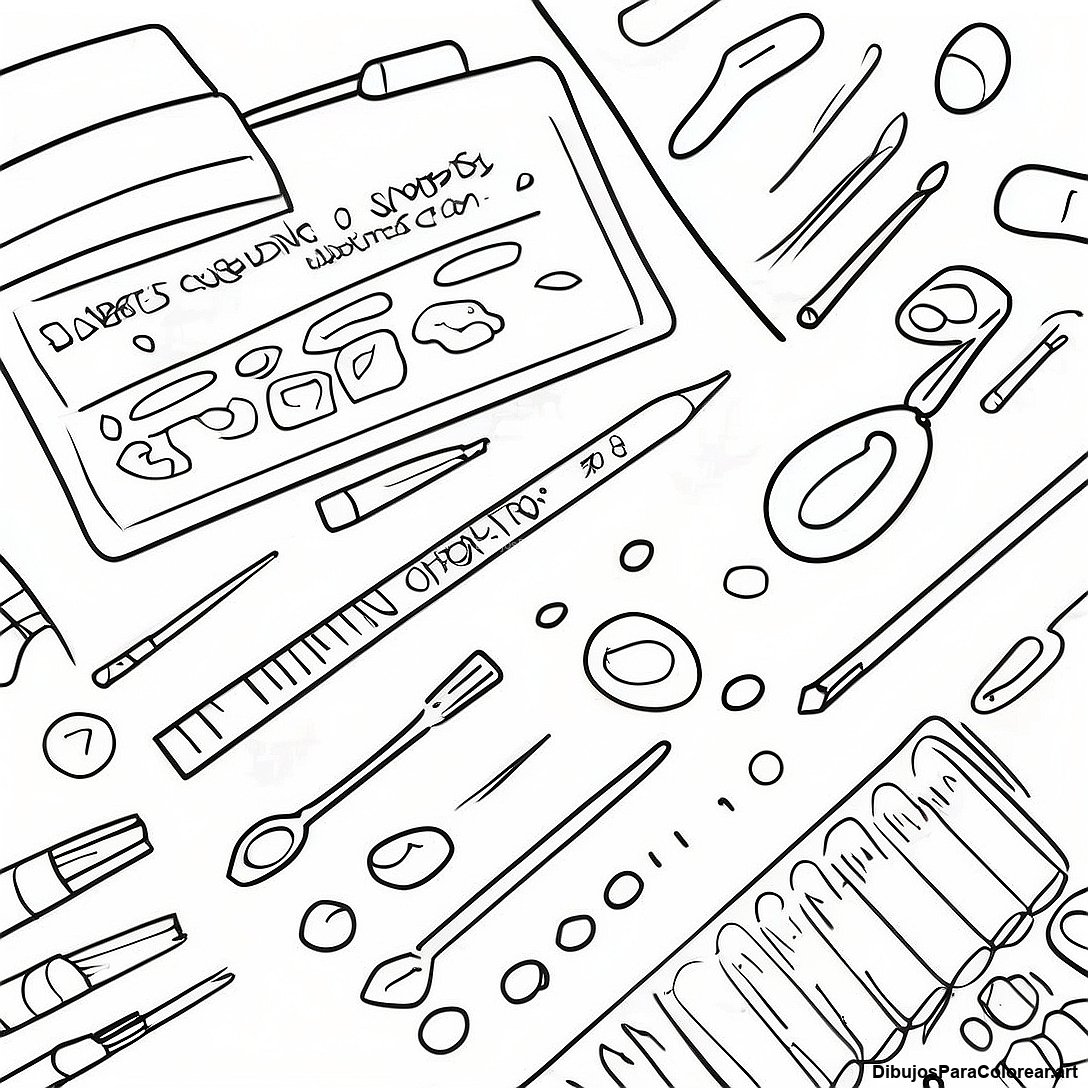 Pagina Para Colorear De Suministros De Prueba Para La Diabetes Tipo 1 135573 67400