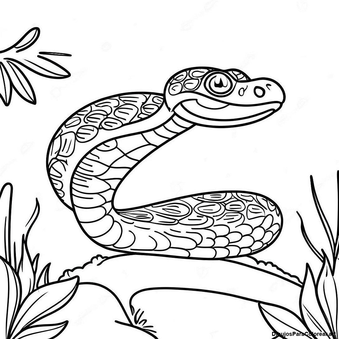 Pagina Para Colorear De Un Python Realista En La Naturaleza 136184 67871