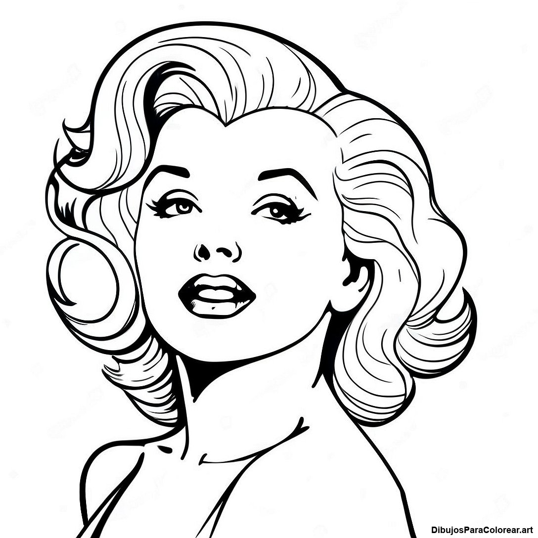 Pagina Para Colorear Del Retrato Vintage De Marilyn Monroe 102037 40377