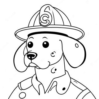 Pagina Para Colorear De Dalmata Con Sombrero De Bombero 100038-38713