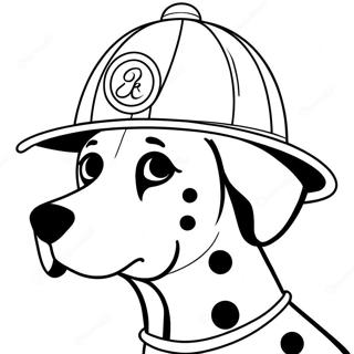 Pagina Para Colorear De Dalmata Con Sombrero De Bombero 100038-38714