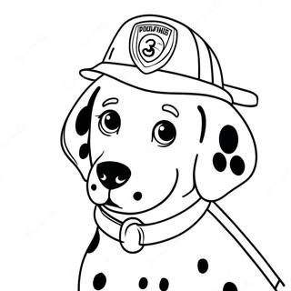 Pagina Para Colorear De Dalmata Con Sombrero De Bombero 100038-38715