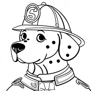 Pagina Para Colorear De Dalmata Con Sombrero De Bombero 100038-38716