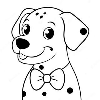 Pagina Para Colorear De Dalmata Adorable Con Pajarita 100039-38719