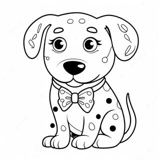 Pagina Para Colorear De Dalmata Adorable Con Pajarita 100039-38720