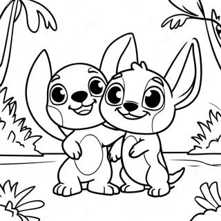 Lilo Y Stitch En Un Paraiso Tropical Pagina Para Colorear 1007-409