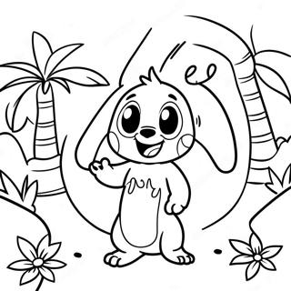 Lilo Y Stitch En Un Paraiso Tropical Pagina Para Colorear 1007-411