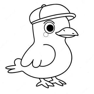 Pagina Para Colorear De Paloma Linda De Mo Willems Con Sombrero 100831-39340