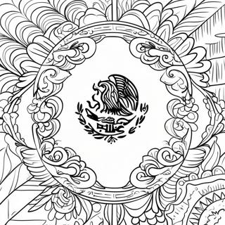 Bandera Mexicana Páginas para colorear