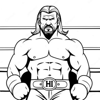 Pagina Para Colorear De Un Emocionante Triple H En El Ring 101062 39524