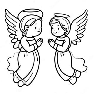 Pagina Para Colorear De Angeles En El Cielo 101114 39557