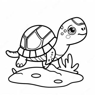 Pagina Para Colorear De Una Linda Tortuga Marina Bebe 101292-39799