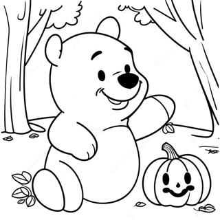 Pagina Para Colorear De Winnie The Pooh Con Calabaza 101497-39964