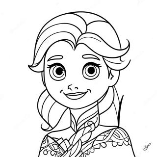 Pagina Para Colorear De Elsa De Frozen 2 Con El Pelo Suelto 101651-40075