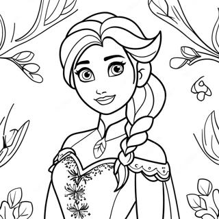 Pagina Para Colorear De Elsa De Frozen 2 Con El Pelo Suelto 101651-40076