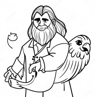 Pagina Para Colorear De Hagrid Y Buckbeak 101707-40131