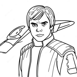 Pagina Para Colorear De Luke Skywalker En Caza X Wing 102195-40510