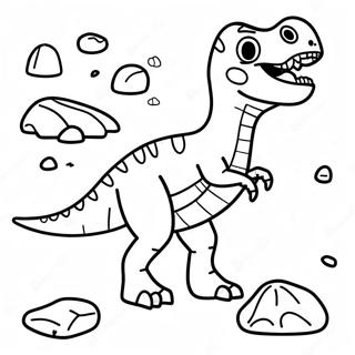 Pagina Para Colorear De Fosil De Dinosaurio Realista 102347-40618