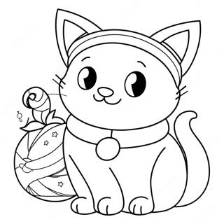 Pagina Para Colorear De Un Gato Navideno Festivo 102373-40642