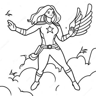 Pagina Para Colorear De Captain Marvel Con Goose 102530-40766