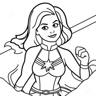 Pagina Para Colorear De Captain Marvel Con Goose 102530-40768