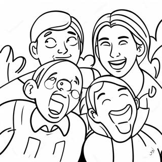 Pagina Para Colorear De Amigos Victoriosos Riendose 102813-40986