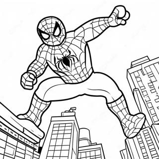 Pagina Para Colorear De Escena De Accion Dinamica De Spiderman Lego 102837-41001
