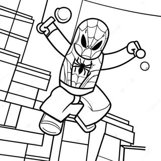 Pagina Para Colorear De Escena De Accion Dinamica De Spiderman Lego 102837-41002