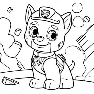 Pagina Para Colorear De Rubble Con Equipo De Construccion De Paw Patrol 102942 41085