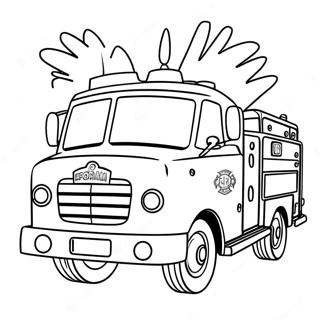 Pagina Para Colorear Bombero Sam Con Camion De Bomberos 103301-41361