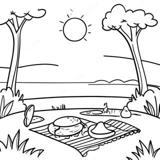 Pagina Para Colorear De Picnic Al Atardecer 103610-41606