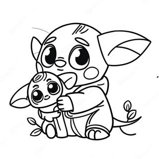 Pagina Para Colorear De Stitch Y Baby Yoda Lindo 103788-41739