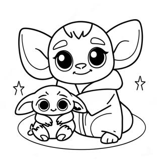 Pagina Para Colorear De Stitch Y Baby Yoda Aventurero 103789-41744