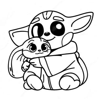 Pagina Para Colorear De Stitch Y Baby Yoda Feliz 103791-41749