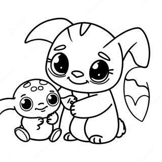 Pagina Para Colorear De Stitch Y Baby Yoda Feliz 103791-41750