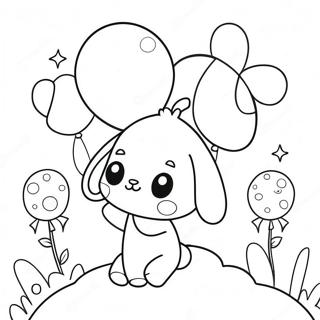 Pagina Para Colorear De Cinnamoroll Adorable Con Globos 103866-41797