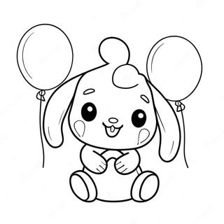 Pagina Para Colorear De Cinnamoroll Adorable Con Globos 103866-41798