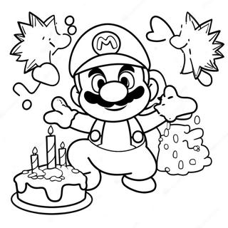 Cumpleaños De Mario Páginas Para Colorear