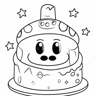 Pagina Para Colorear De La Colorida Tarta De Cumpleanos De Mario 103892-41819