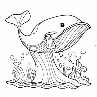 Pagina Para Colorear De La Juguetona Ballena Azul Salpicando 103971-41884